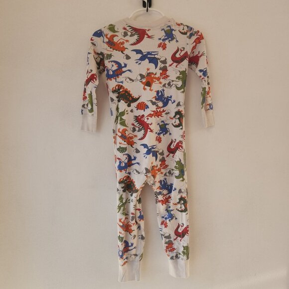 BUNDLE (2) Hanna Andersson Pajamas Full Zip Trains Dragons Toddler Boys 3T - Picture 9 of 13